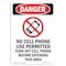 Signmission Safety Sign, OSHA Danger, 7" Height, No Cell Phone Use Permitted, Portrait OS-DS-D-57-V-1736 - alternate 1